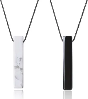 COAI Bar His and Hers Necklaces Crystal Necklaces for Couples