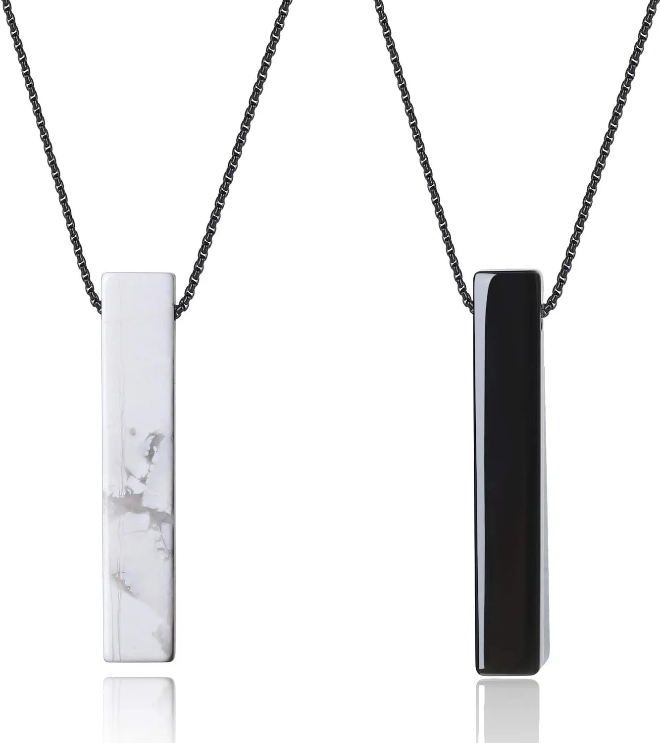 COAI Bar His and Hers Necklaces Crystal Necklaces for Couples