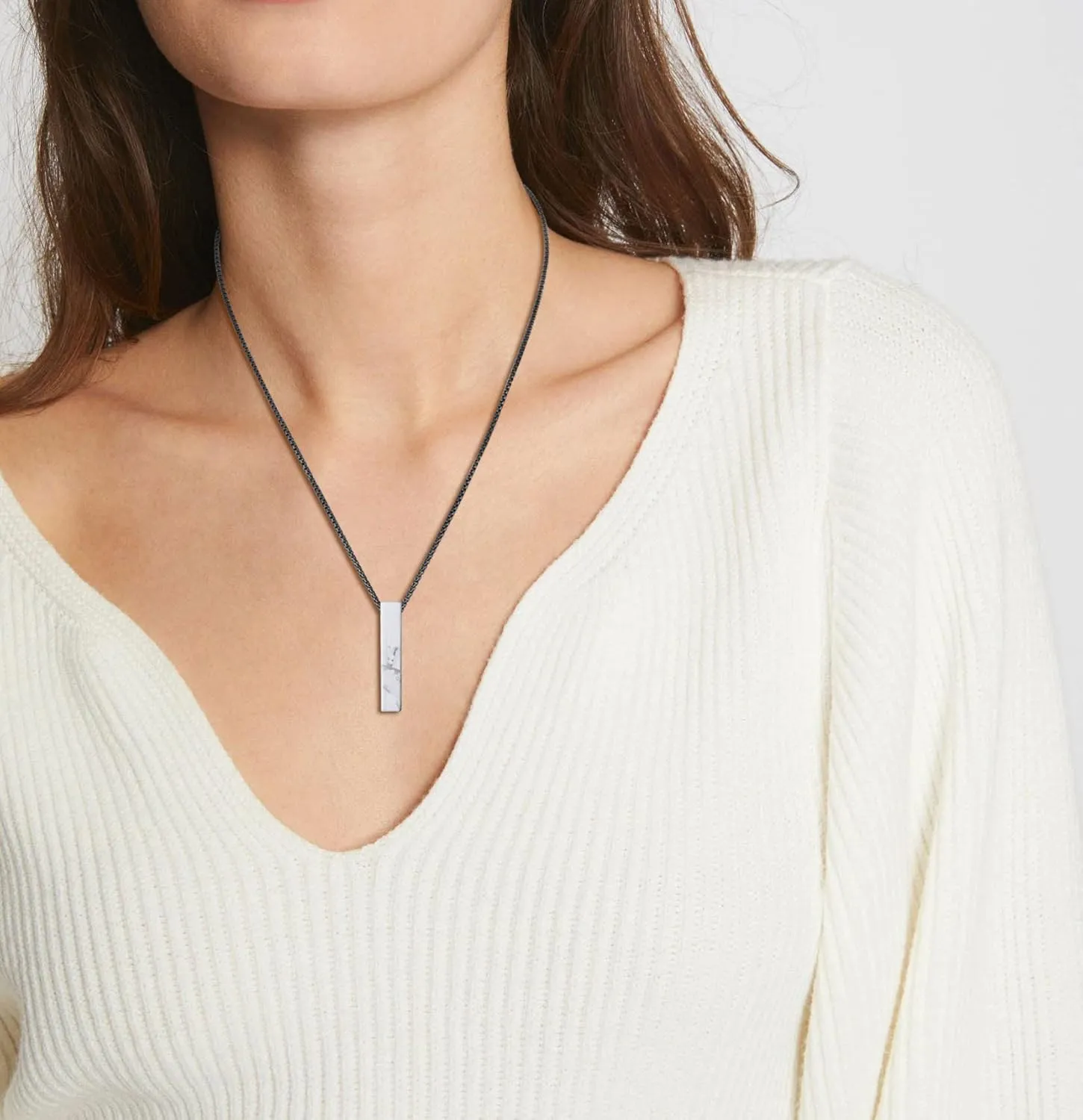 COAI Bar His and Hers Necklaces Crystal Necklaces for Couples