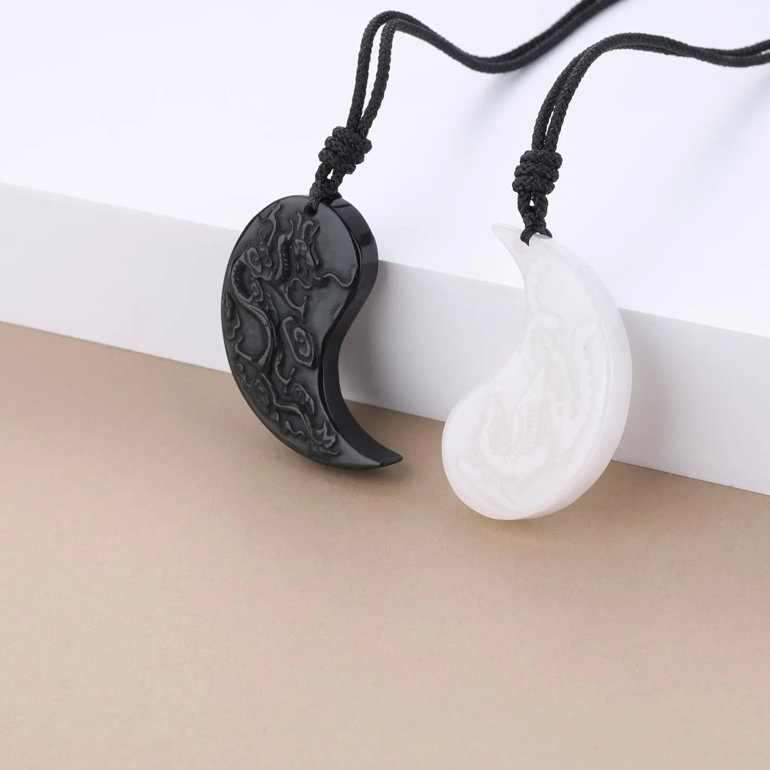 COAI Yin Yang Necklaces Matching Necklaces for Couples, Dragon and Phoenix Pendants