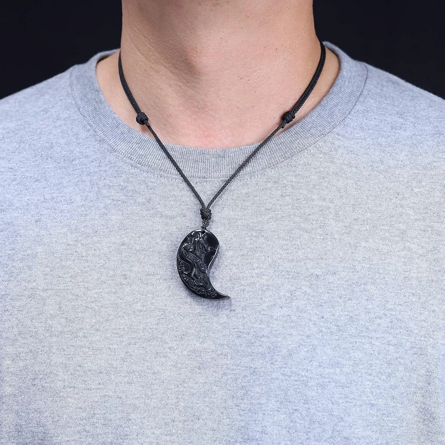 COAI Yin Yang Necklaces Matching Necklaces for Couples, Dragon and Phoenix Pendants