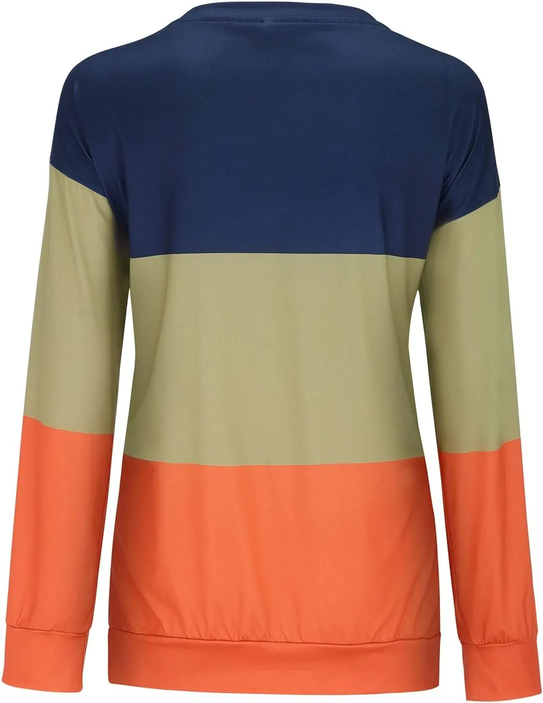 Color Block Striped Top for Women Fashion Hip Hop Y2K Round Neck Vacation Sweatshirt Long Sleeve Work Casual Pullover