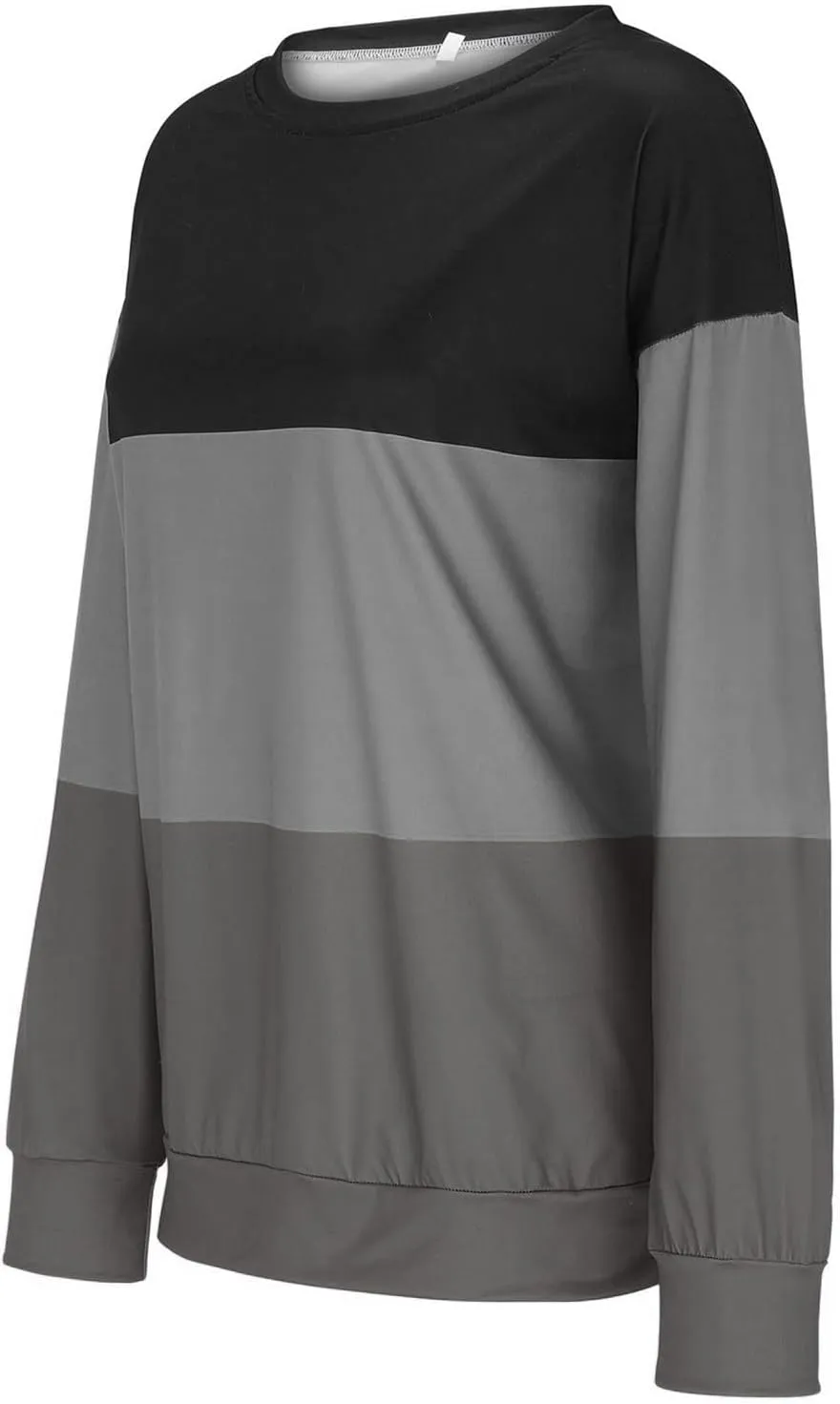 Color Block Striped Top for Women Fashion Hip Hop Y2K Round Neck Vacation Sweatshirt Long Sleeve Work Casual Pullover
