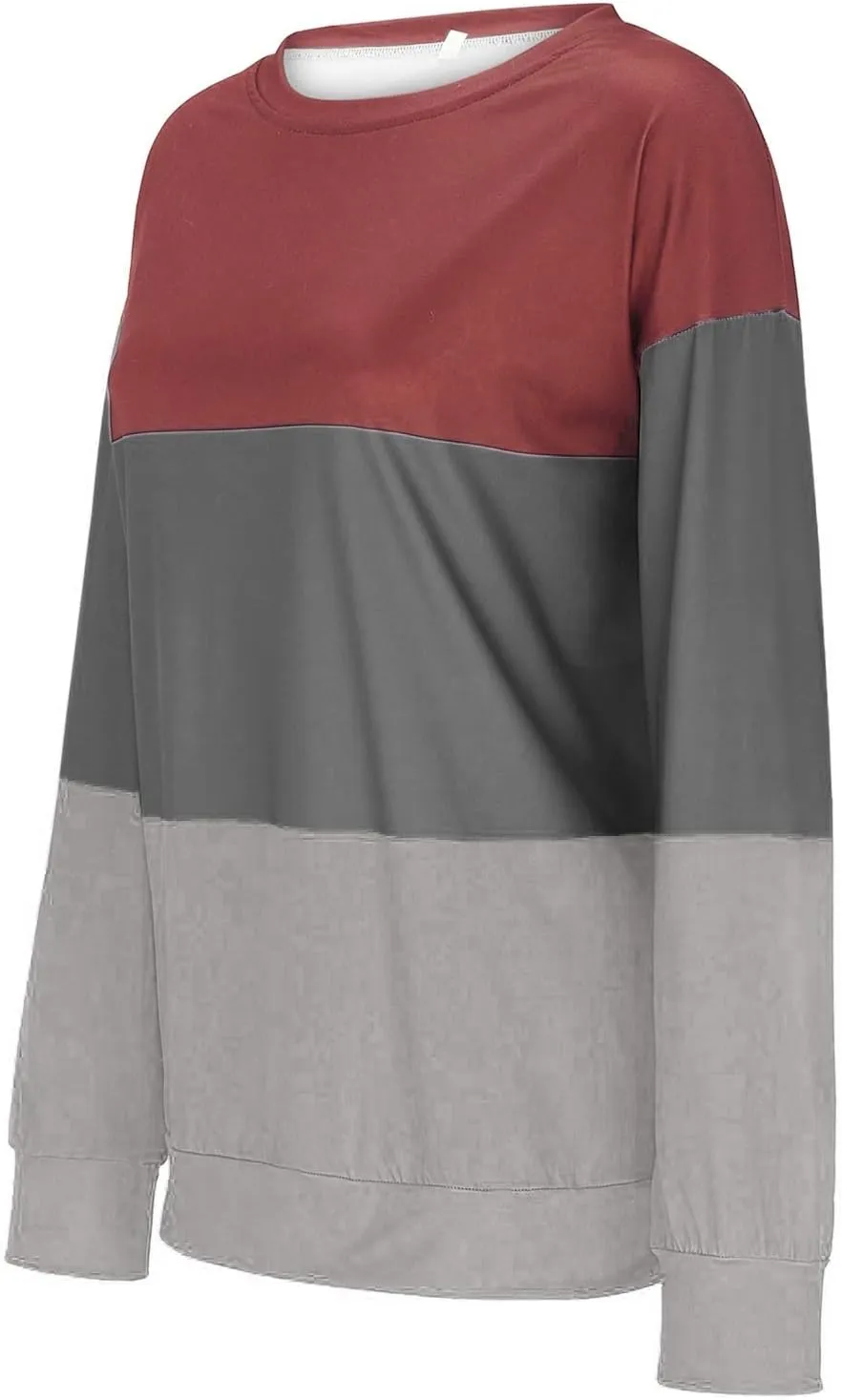 Color Block Striped Top for Women Fashion Hip Hop Y2K Round Neck Vacation Sweatshirt Long Sleeve Work Casual Pullover