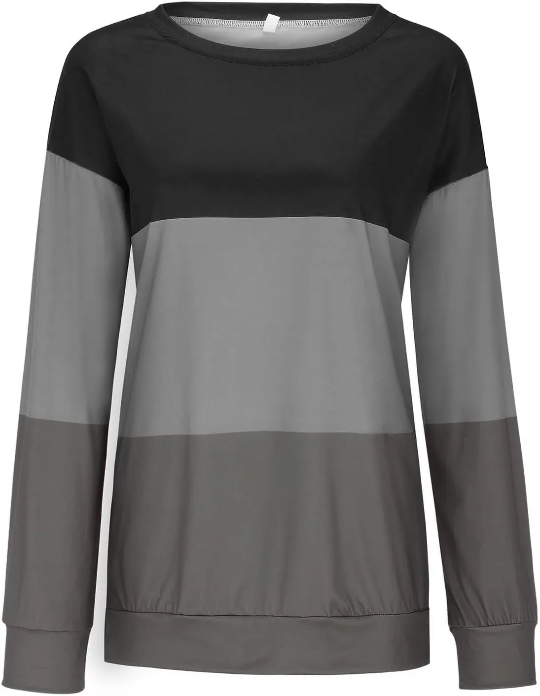 Color Block Striped Top for Women Fashion Hip Hop Y2K Round Neck Vacation Sweatshirt Long Sleeve Work Casual Pullover