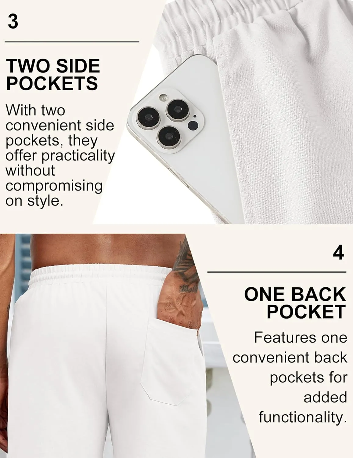 COOFANDY Mens Linen Shorts Casual Drawstring Elastic Waist Lightweight Summer Vacation Beach Shorts