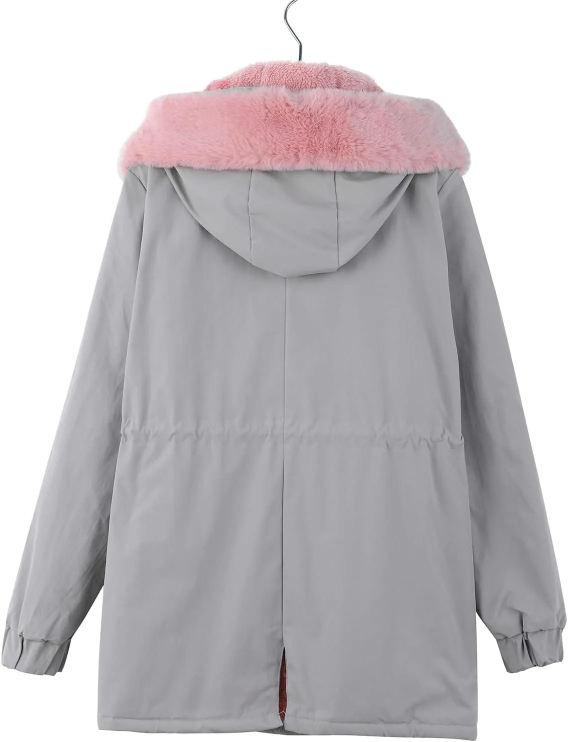 cooki Winter Coats for Women Cotton Coat Thicken Fleece Lined Trench Coats Warm Windbreaker Faux Fur Hooded Parka Jacket