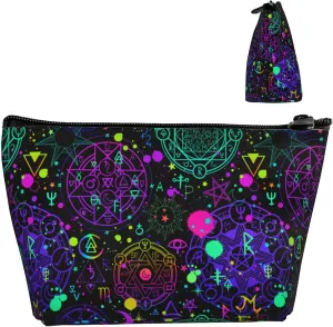 Cosmetic Bag With Zipper Portable Travel Cosmetic Bag Cute Stationery Bag For Travel, Gym, Weekend Soft gothic trippy purple sun moon magic alchemical cosmic witch witchy Makeup Bags