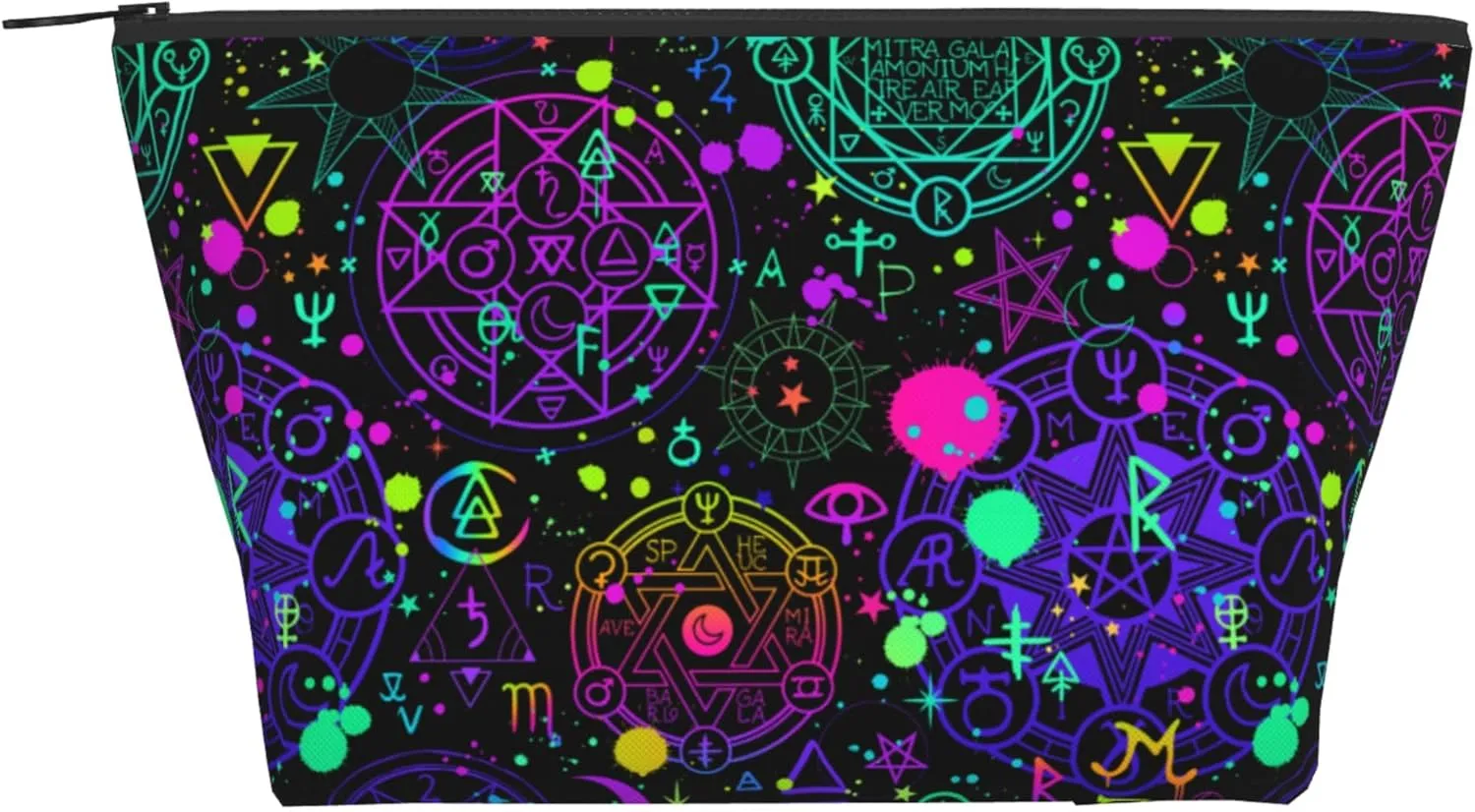 Cosmetic Bag With Zipper Portable Travel Cosmetic Bag Cute Stationery Bag For Travel, Gym, Weekend Soft gothic trippy purple sun moon magic alchemical cosmic witch witchy Makeup Bags