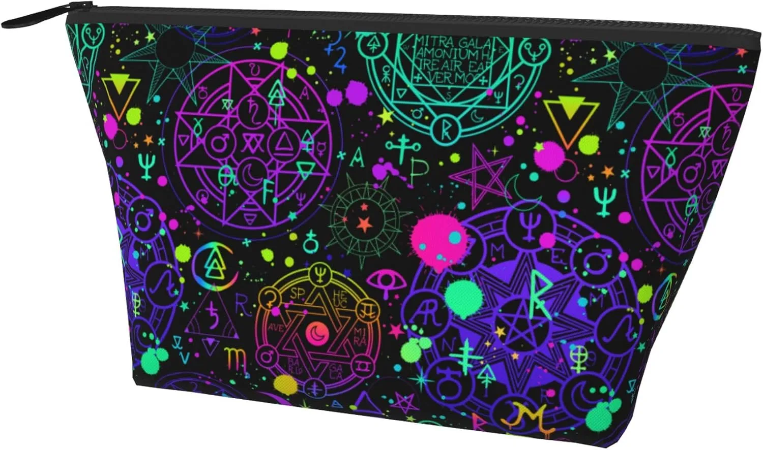 Cosmetic Bag With Zipper Portable Travel Cosmetic Bag Cute Stationery Bag For Travel, Gym, Weekend Soft gothic trippy purple sun moon magic alchemical cosmic witch witchy Makeup Bags