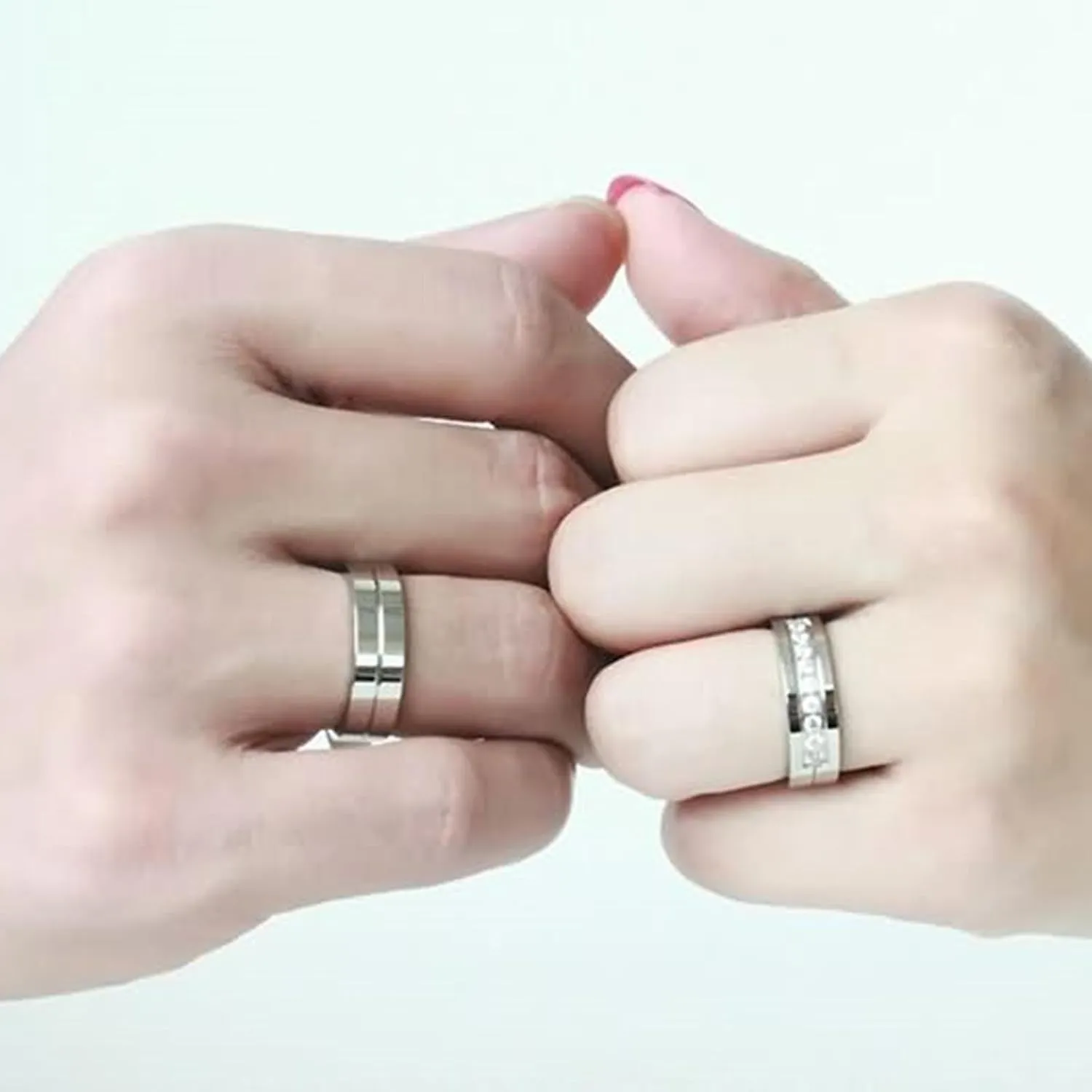 Couples Rings Promise Rings, Stainless Steel Couples Wedding Rings Pair Comfort Fit 6mm Forever Love Ring