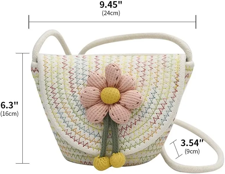 Crossbody Bags for Women Cotton Cross Body Purses Cute Handbags Flower Shoulder Bag Satchel Phone Wallet Multi(Pink Flower)