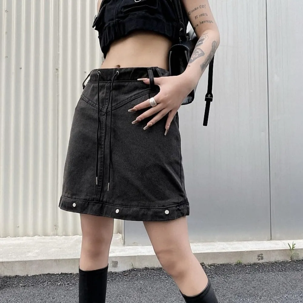 CUTEGAL Y2k Cargo Skirt - Detachable, Vintage Denim Women's Long Skirt