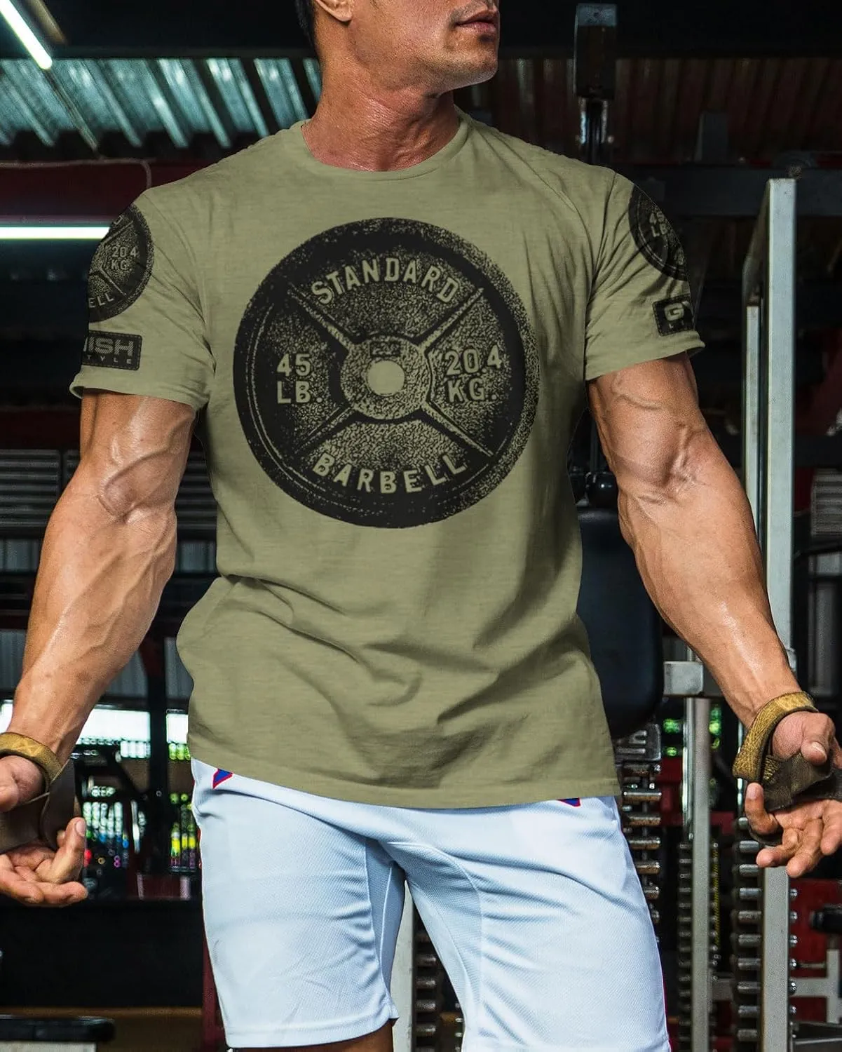 D R DETROIT REBELS Squat Bench Deadlift Repeat Gym Workout Shirts for Men Weight Plate Gym T-Shirt
