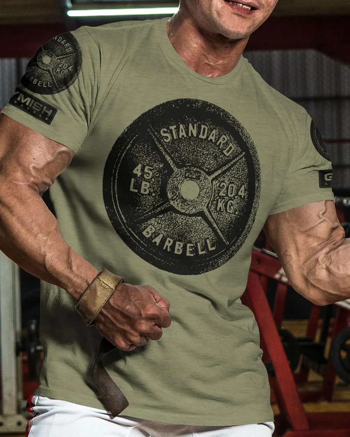 D R DETROIT REBELS Squat Bench Deadlift Repeat Gym Workout Shirts for Men Weight Plate Gym T-Shirt