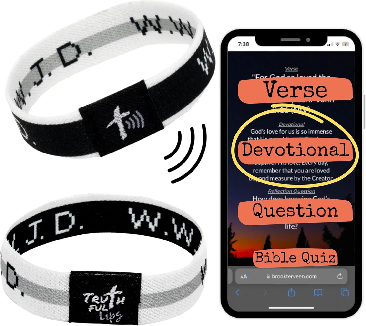 Daily Devotional Bracelets - Bible Verse Bracelets - Scripture Bracelets - NFC Tap Bible Bracelets