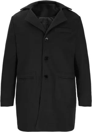 Dgoopd Men's Double Breasted Trench Coat Wool Blend Long Coat Notch Lapel Jacket Casual Pea Coat Windproof Jacket
