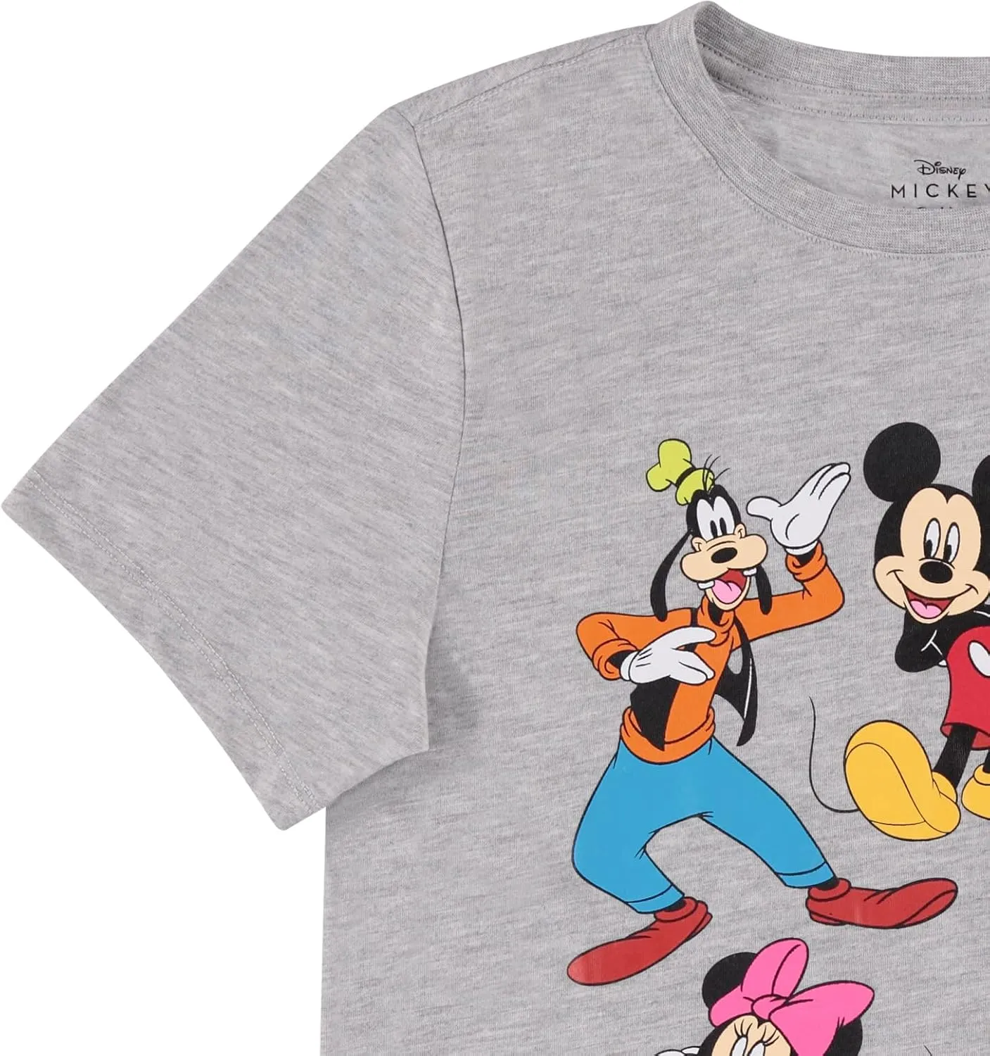 Disney Ladies Mickey Mouse Fashion Shirt - Womens Mickey & Minnie Mouse Top Curved Hem Hi Lo Short Sleeve Tee