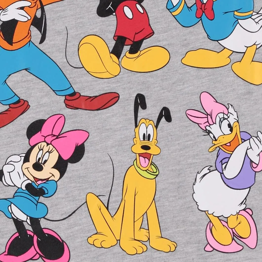 Disney Ladies Mickey Mouse Fashion Shirt - Womens Mickey & Minnie Mouse Top Curved Hem Hi Lo Short Sleeve Tee