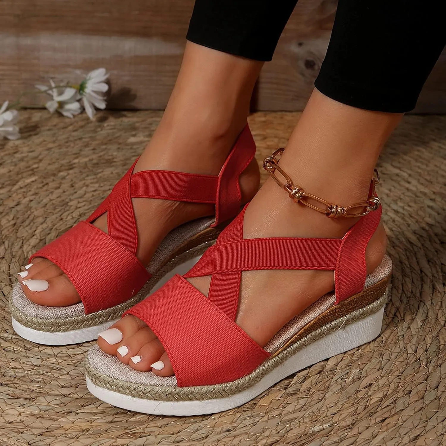 Dotmalls Wedge Sandals,Dotmalls Shoes for Older Women,Summer Flat Wedge Platform Sandals,Women's Orthopedic Sandals