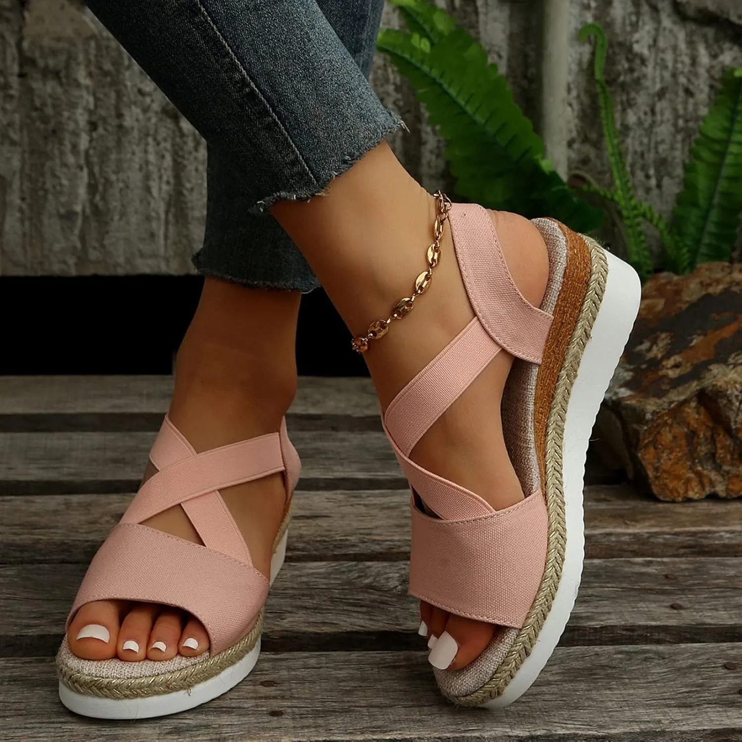 Dotmalls Wedge Sandals,Dotmalls Shoes for Older Women,Summer Flat Wedge Platform Sandals,Women's Orthopedic Sandals