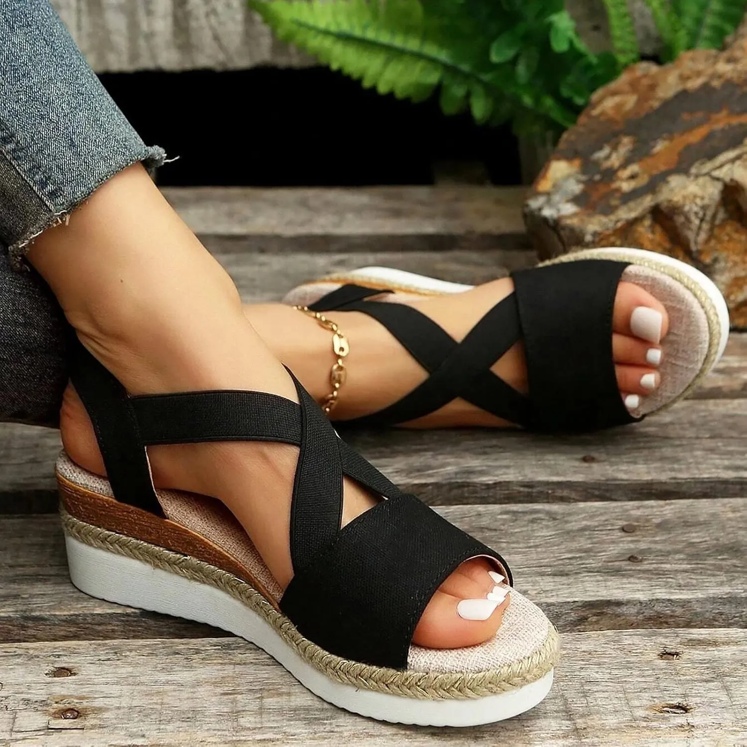 Dotmalls Wedge Sandals,Dotmalls Shoes for Older Women,Summer Flat Wedge Platform Sandals,Women's Orthopedic Sandals