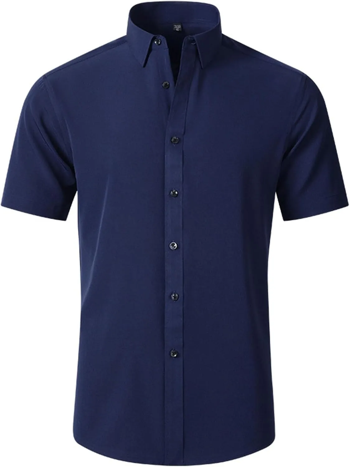 Dress Shirts for Men,Men's Summer Short Sleeve Button Down Business Work Blouses Regular Fit Wrinkle-Resistant Shirt Navy