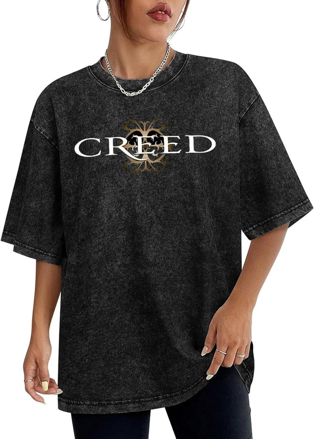 Durable Vintage Oversized Cotton T-Shirts Unique Casual Crew Neck Tops