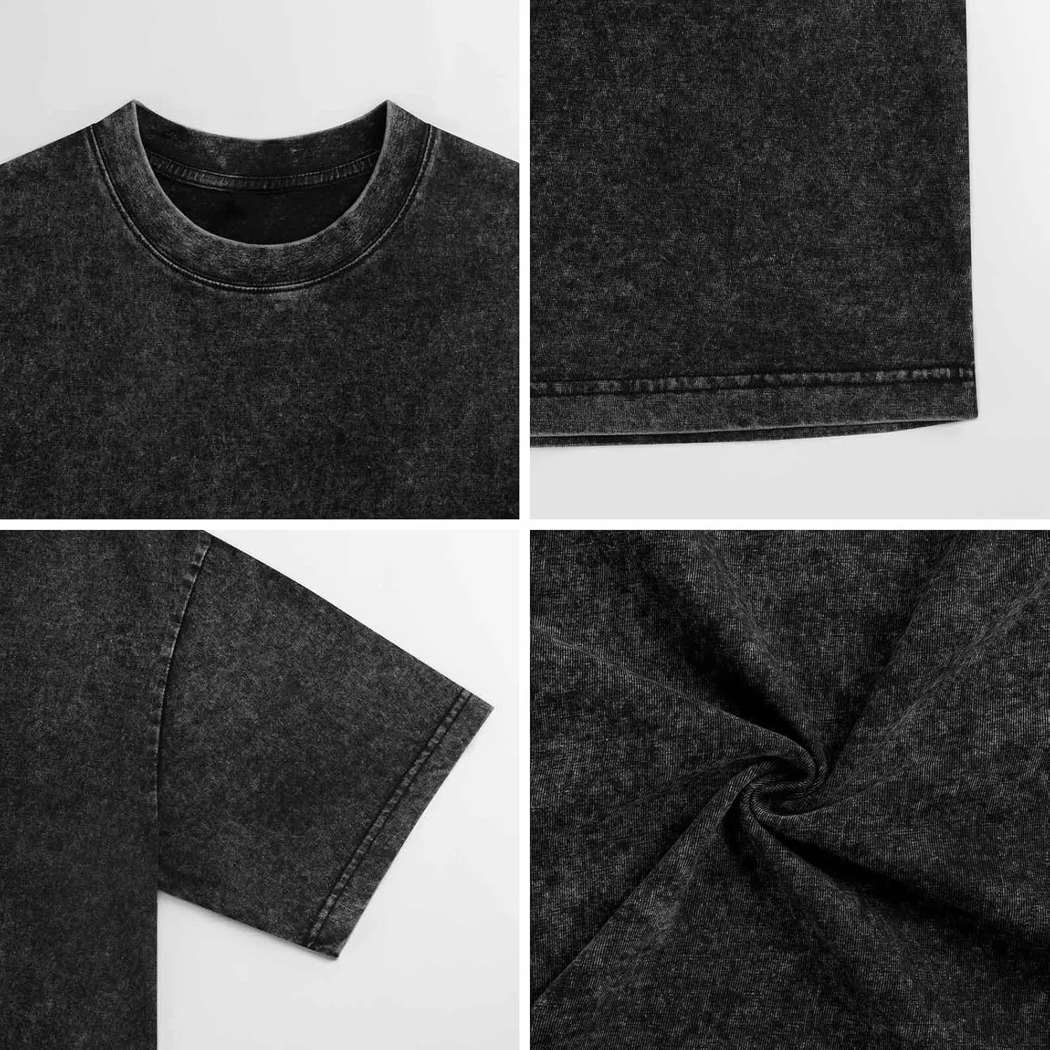 Durable Vintage Oversized Cotton T-Shirts Unique Casual Crew Neck Tops
