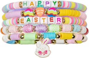 Easter Heishi Bracelets Polymer Clay Elastic Bracelets Man Woman Party Easter Bunny Egg Bracelets