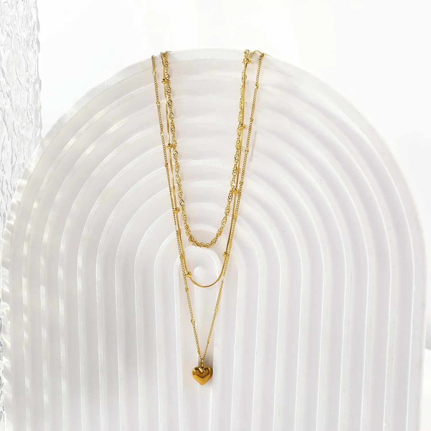 Elegance 11 designs Gold Heart Pendant Necklaces for Women,Dainty Layered Choker Waterproof Necklaces Stack Set for Women Trendy Gold Cute Necklaces Jewelry Gift