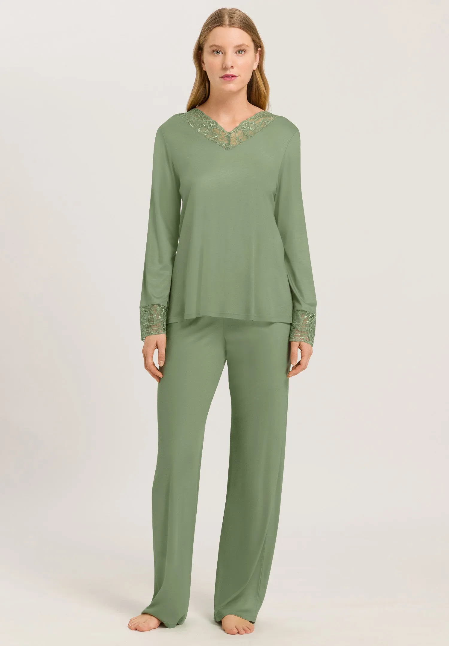 Elia Soft Lace Trim Pajama Set | Loden Frost 74991-2718