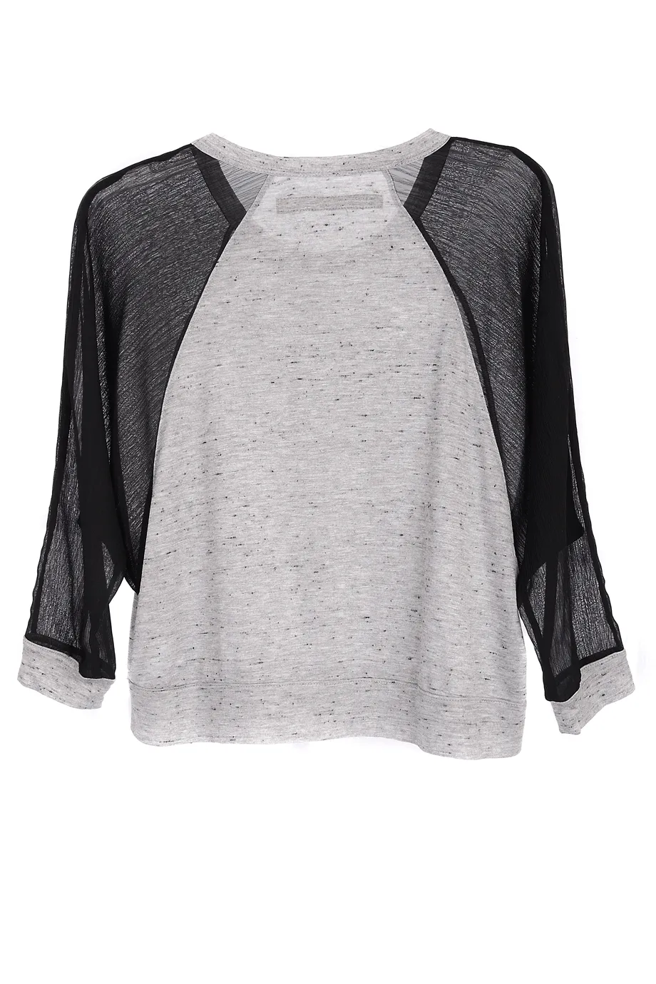 ENZA COSTA SPECKLED Jersey Chiffon Panel Sleeve Top