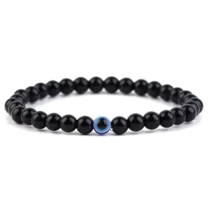 Evil Eye Bracelets, Mens Bracelet, Obsidian Bracelet, Bracelets for Men, Handmade Bracelets, Beaded Bracelets, Evil Eye Jewelry Gifts (6MM, Obsidian)