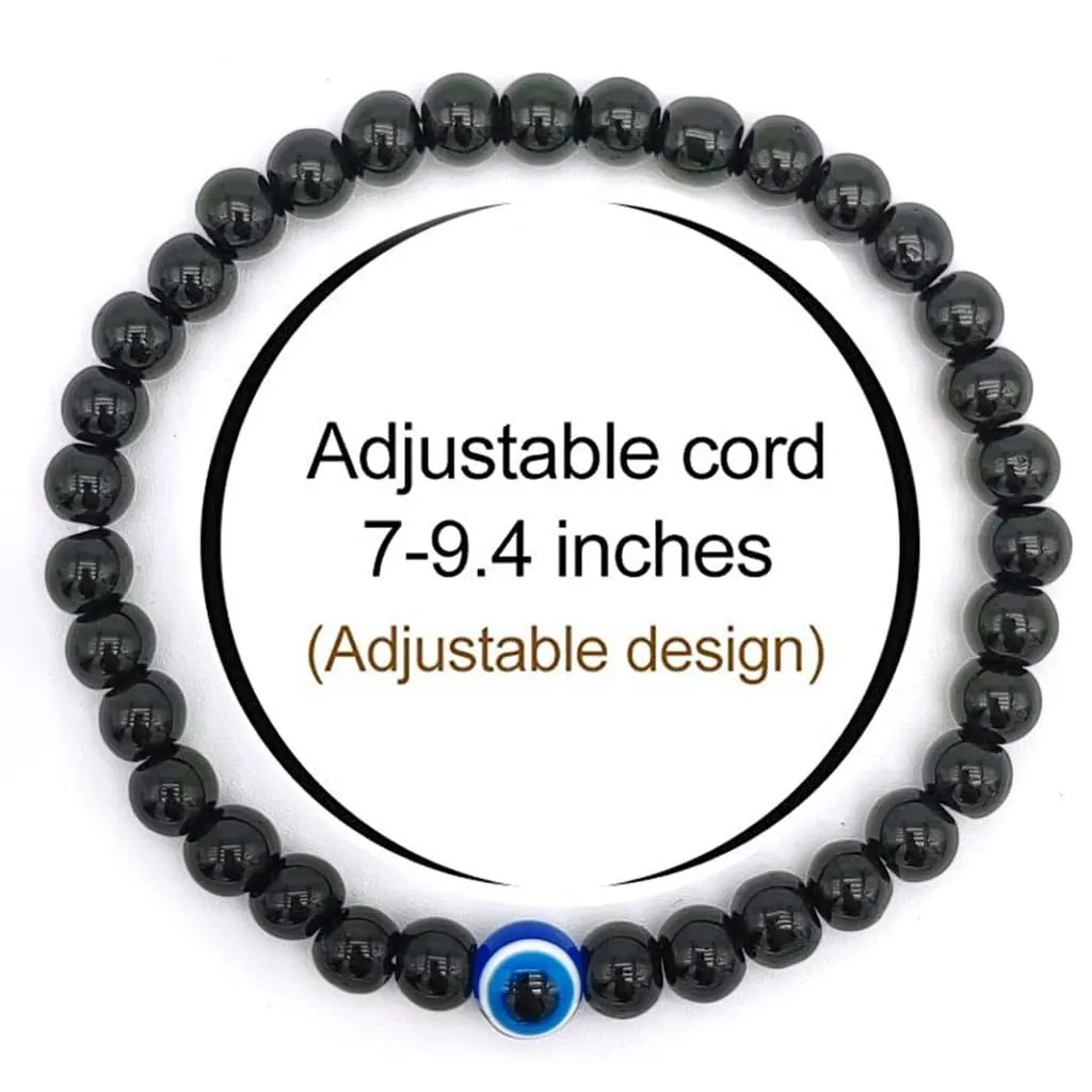 Evil Eye Bracelets, Mens Bracelet, Obsidian Bracelet, Bracelets for Men, Handmade Bracelets, Beaded Bracelets, Evil Eye Jewelry Gifts (6MM, Obsidian)