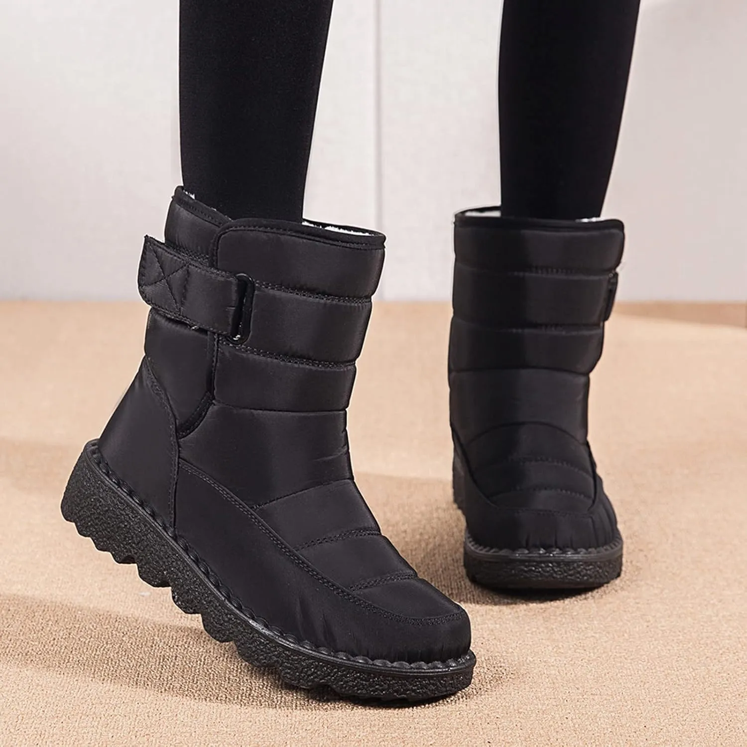 Extra Wide Calf Snow Boots for Women Women Snow Boots Wide Width Extra Wide Calf Winter Boots for Women Plus Size Outdoor Waterproof Rubber Boots for Women Womens Winter Boots Non Slip Zipper Size 10