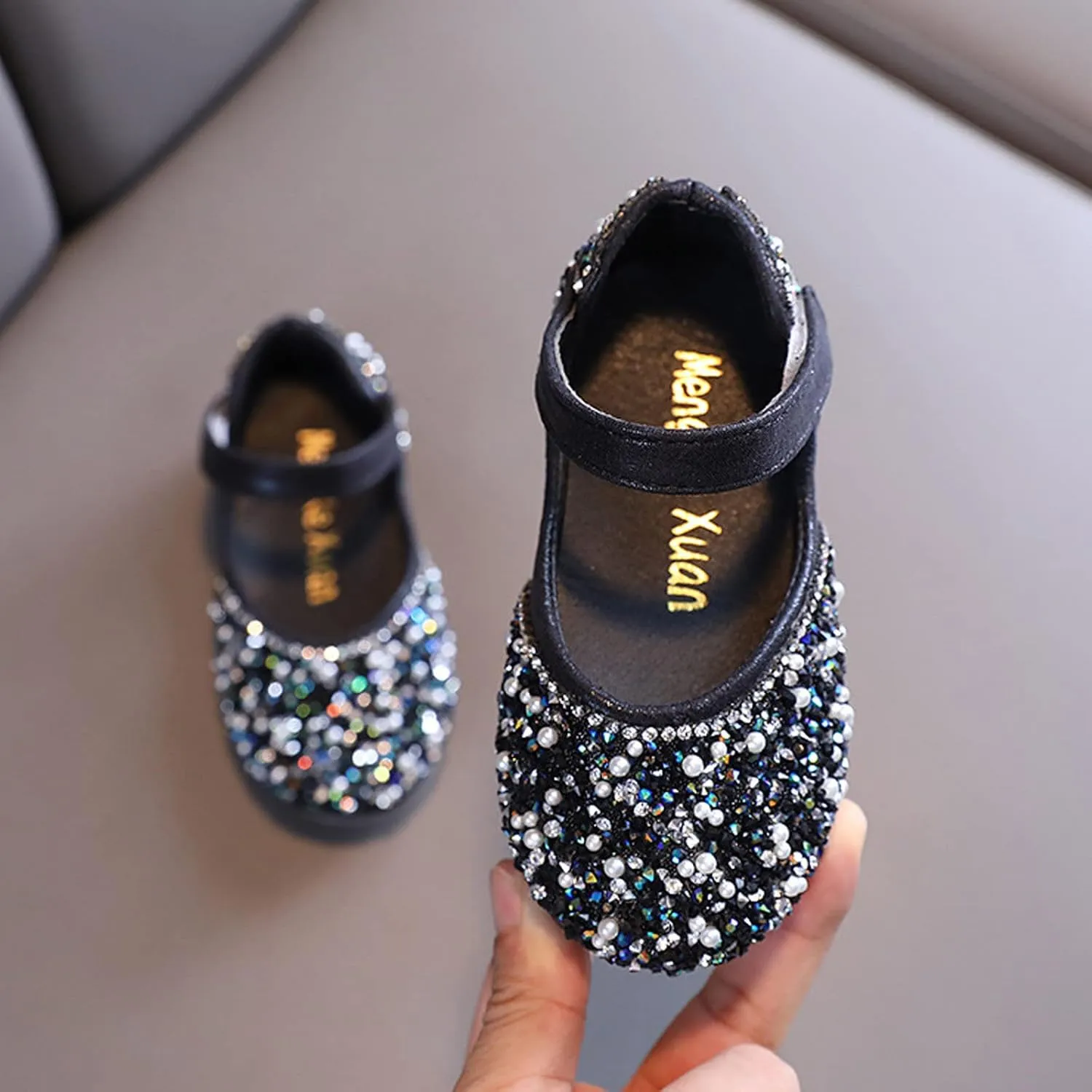 Fashion Spring and Summer Children's Dance Shoes Girls Dress Show Princess Shoes Round Toe Pearl Riding Shoes for Kids