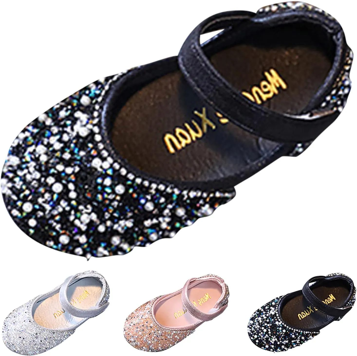 Fashion Spring and Summer Children's Dance Shoes Girls Dress Show Princess Shoes Round Toe Pearl Riding Shoes for Kids