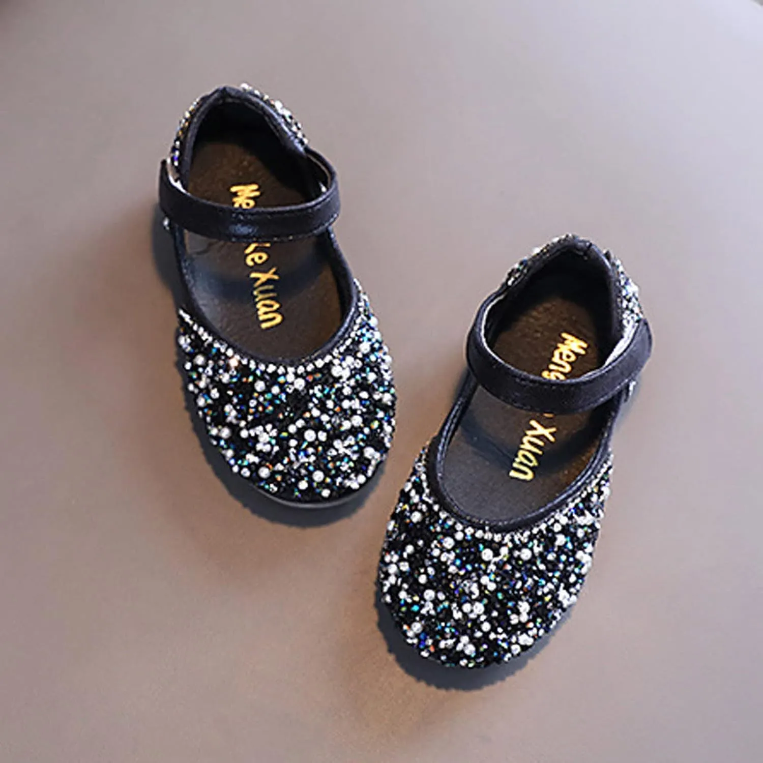 Fashion Spring and Summer Children's Dance Shoes Girls Dress Show Princess Shoes Round Toe Pearl Riding Shoes for Kids