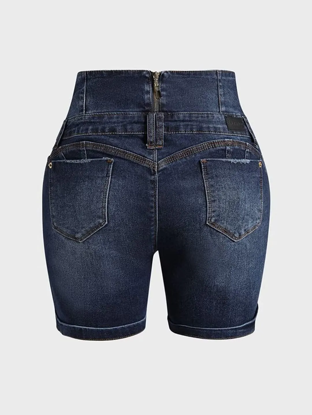 Flamingals Denim Short for Women Button Fly Zip Back High Waist Butt Lifting Denim Shorts 2023 Trendy