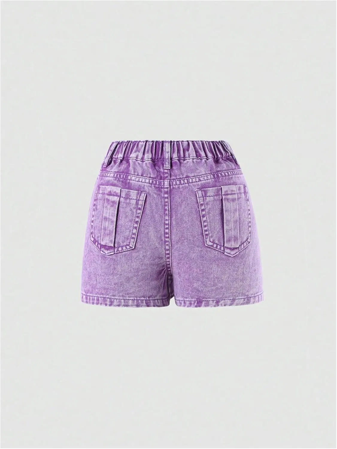 Floerns Girl's Wrap Front High Waist Denim Skorts Straight Leg Skirt Shorts