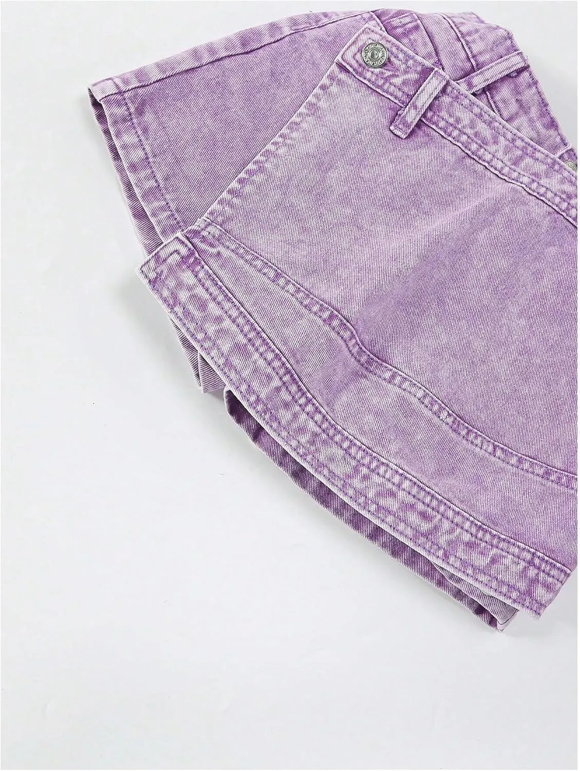 Floerns Girl's Wrap Front High Waist Denim Skorts Straight Leg Skirt Shorts