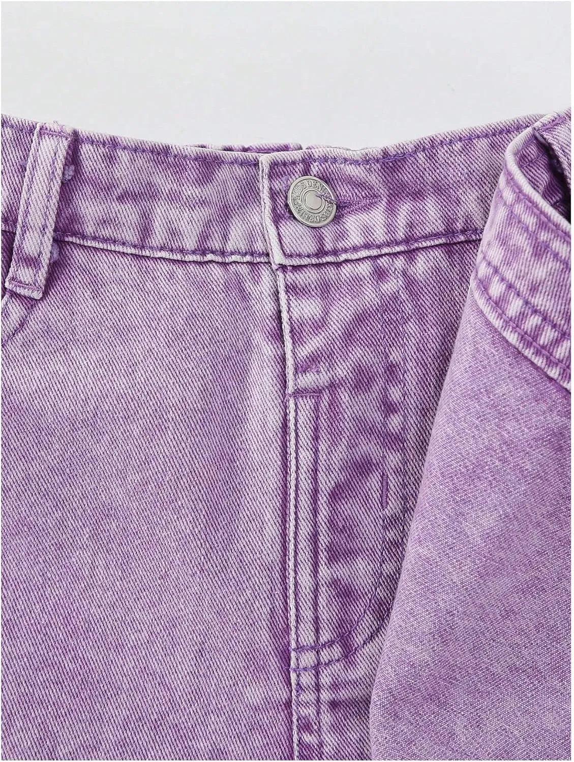 Floerns Girl's Wrap Front High Waist Denim Skorts Straight Leg Skirt Shorts
