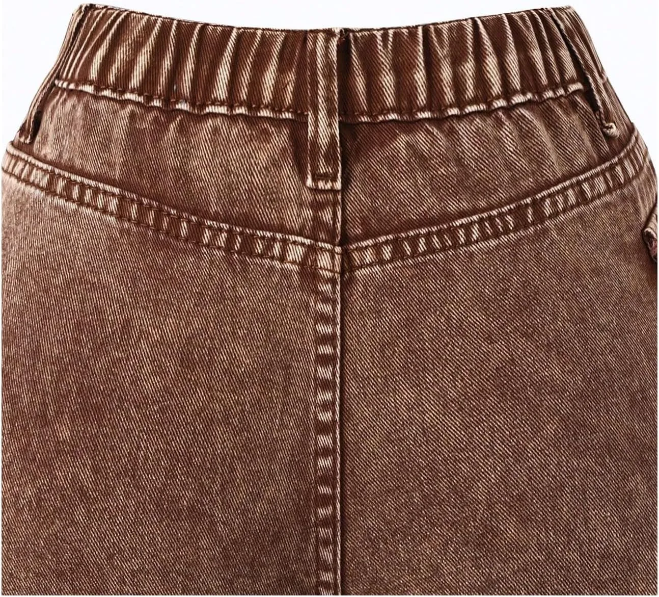 Floerns Girl's Wrap Front High Waist Denim Skorts Straight Leg Skirt Shorts