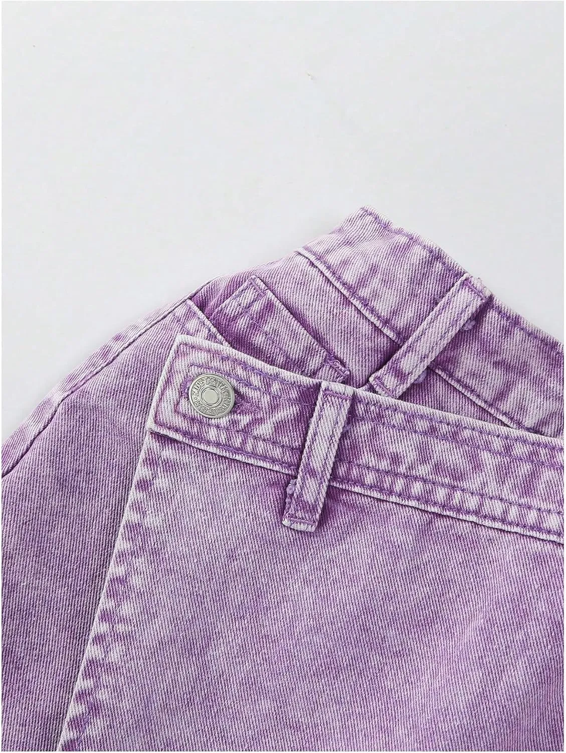 Floerns Girl's Wrap Front High Waist Denim Skorts Straight Leg Skirt Shorts