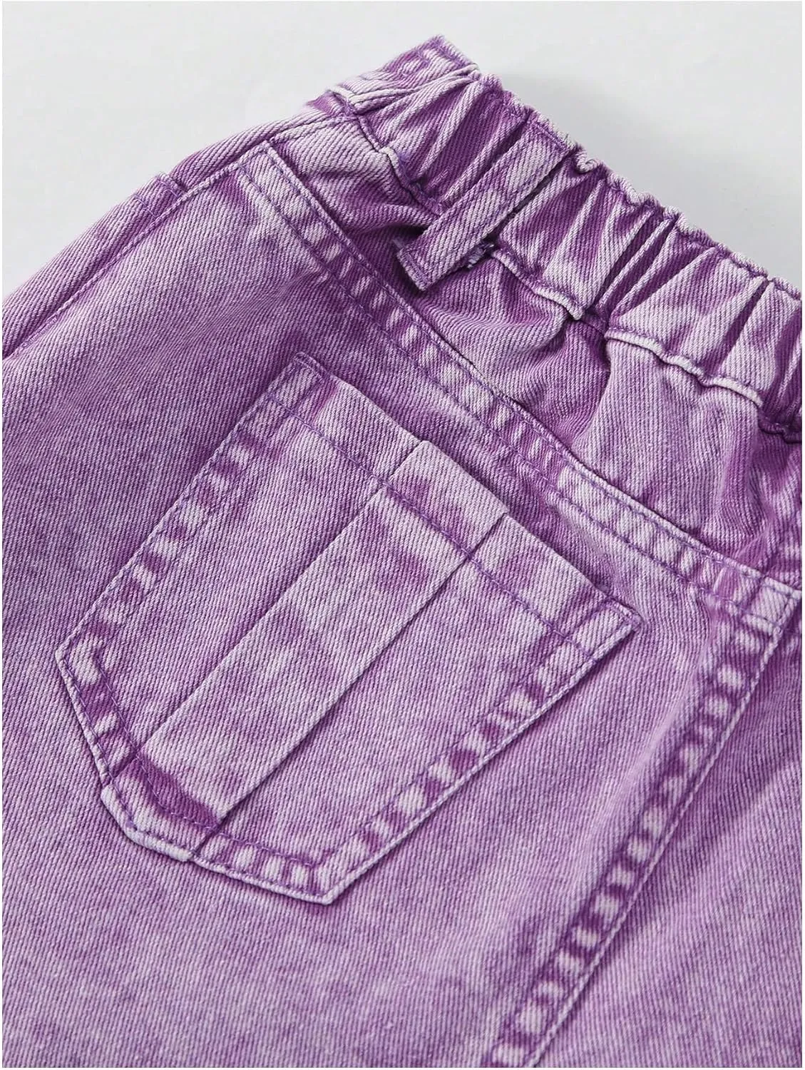 Floerns Girl's Wrap Front High Waist Denim Skorts Straight Leg Skirt Shorts