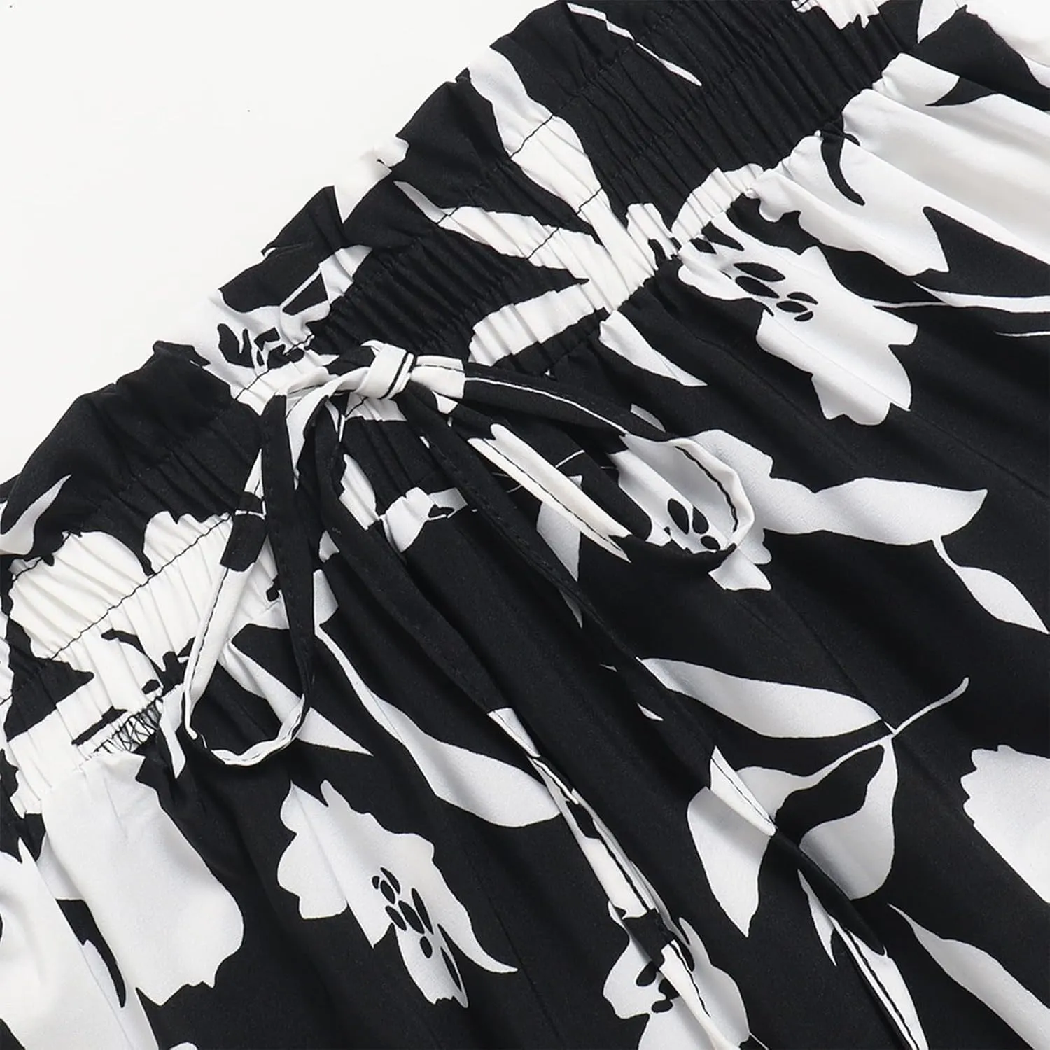 Floral Maxi Skirt for Women Summer Loose Tiered Elastic High Waisted Skirts Vacation A-Line Flowy Swing Long Skirts