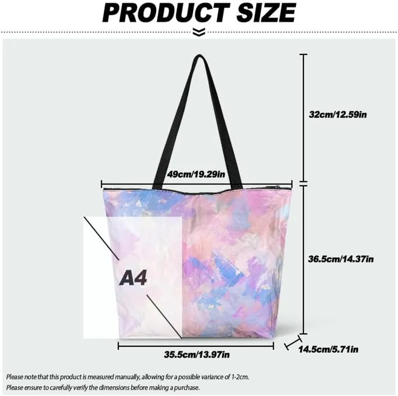 Floral Peacock Feather Paper Tote Bag Aztec Stripe Reusable Hand Bag Hawaii Plumeria Plant Gift Shoulder Tote Bag