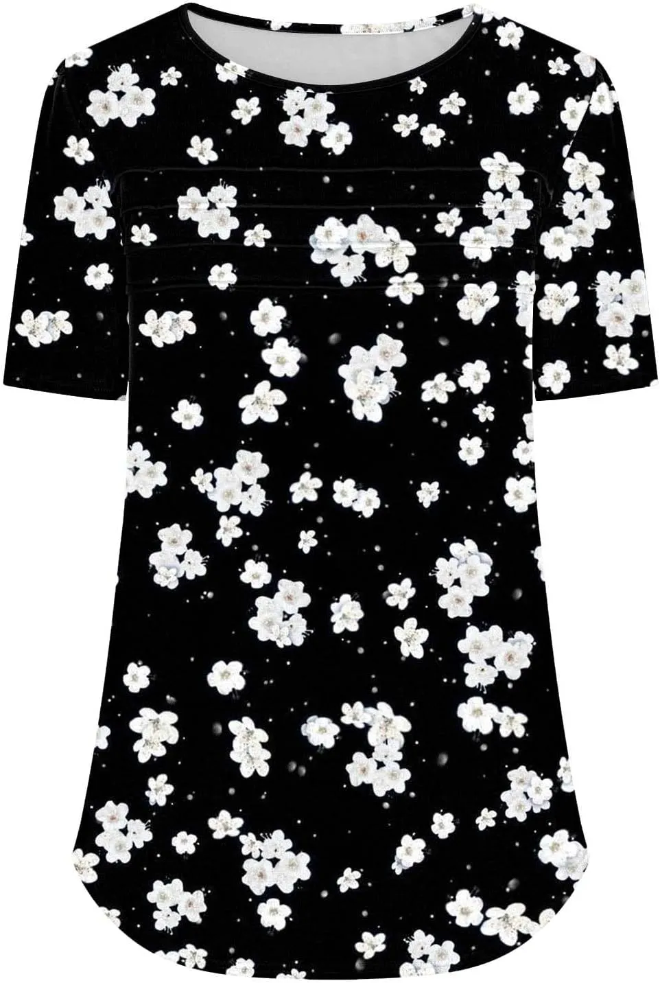 Floral Tops for Women Short Sleeve Crew Neck Casual Tops Trendy Boho Blouses Tshirt Loose Fit Tunic Hawaiian Shirts