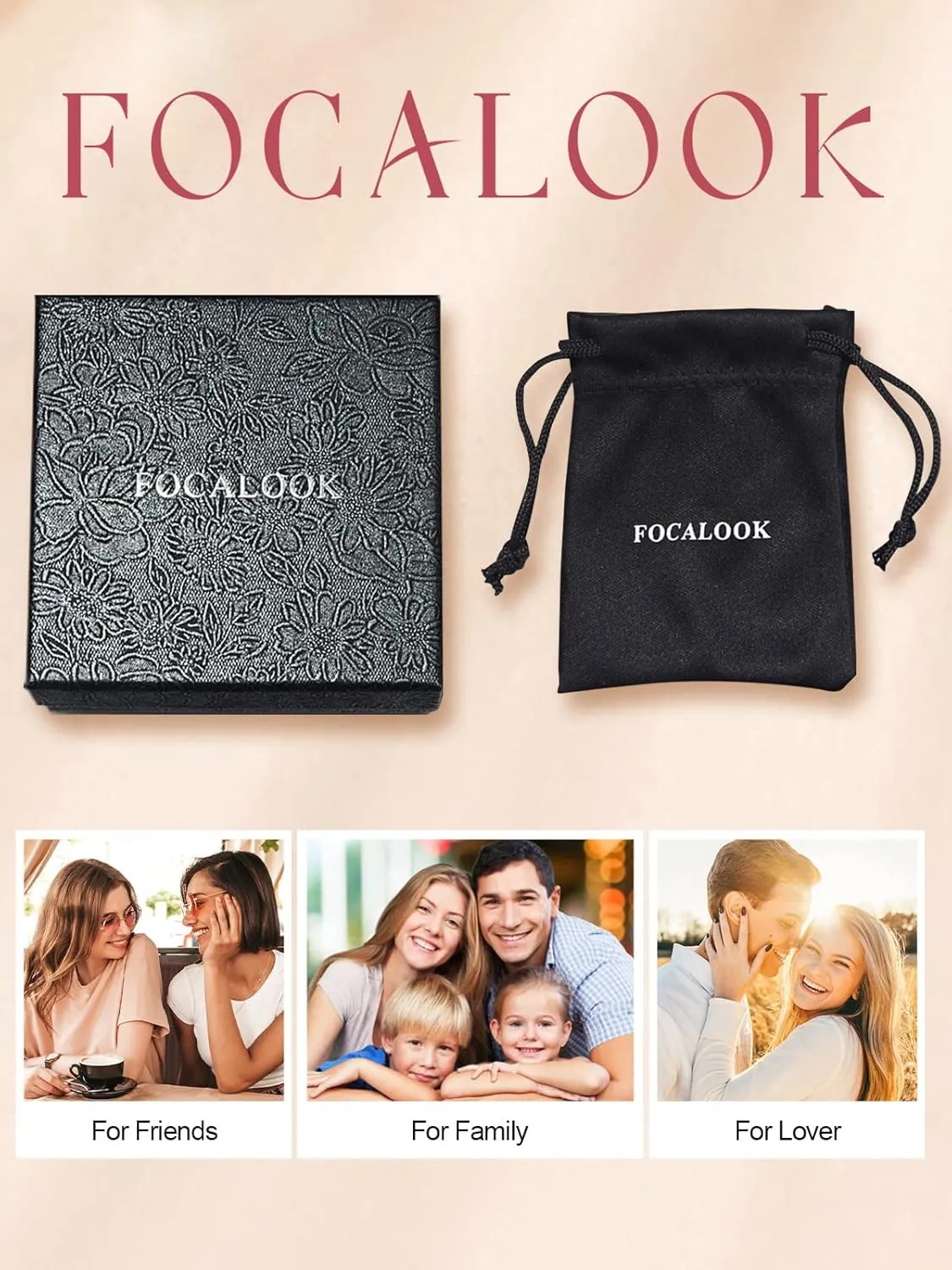 FOCALOOK Lariat Y-Necklaces | Long Necklaces for Women | Long Black Necklaces | Gold Necklaces for Women | Drop Heart Necklaces for Women | Front Adjustable Long Chain Necklace